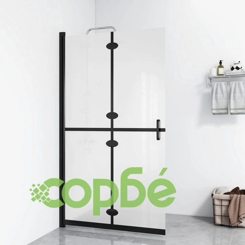 Сгъваема стена за душ с матирано ESG стъкло, 120x190 см ➤ топ цена ➤ sorbe.bg