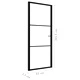 Интериорна врата, ESG стъкло и алуминий, 83x201,5 см, черна