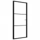 Интериорна врата, ESG стъкло и алуминий, 102,5x201,5 см, черна