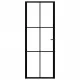 Интериорна врата, ESG стъкло и алуминий, 76x201,5 см, черна