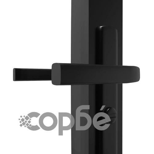 Интериорна врата, ESG стъкло и алуминий, 76x201,5 см, черна ➤ топ цена ➤ sorbe.bg