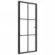 Интериорна врата, ESG стъкло и алуминий, 83x201,5 см, черна