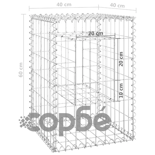 Габионна кошница стълб, 2 бр, 40x40x60 cм, желязо на топ цена от sorbe.bg Габионна кошница стълб, 2 бр, 40x40x60 cм, желязо ➤ топ цена ➤ sorbe.bg