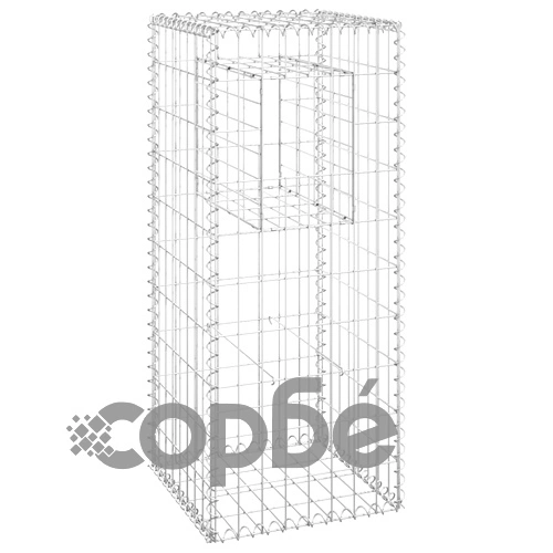 Габионна кошница стълб, 2 бр, 40x40x100 cм, желязо ➤ топ цена ➤ sorbe.bg