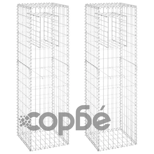 Габионна кошница стълб, 2 бр, 40x40x140 cм, желязо на топ цена от sorbe.bg Габионна кошница стълб, 2 бр, 40x40x140 cм, желязо ➤ топ цена ➤ sorbe.bg