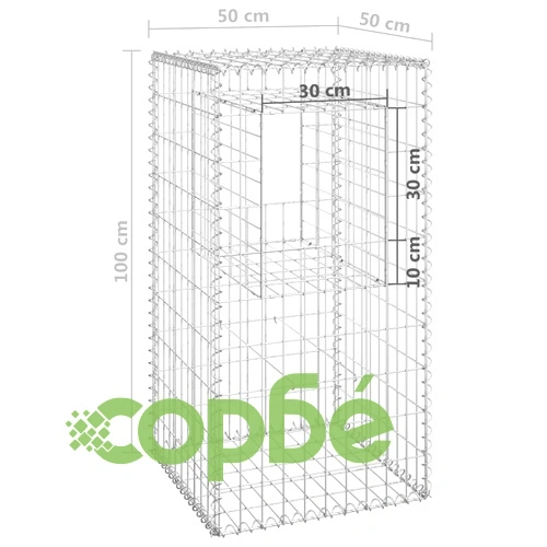 Габионна кошница стълб, 2 бр, 50x50x100 cм, желязо на топ цена от sorbe.bg Габионна кошница стълб, 2 бр, 50x50x100 cм, желязо ➤ топ цена ➤ sorbe.bg