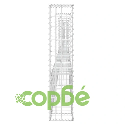 U-образна габионна кошница с 6 стълба, желязо, 620x20x100 см ➤ топ цена ➤ sorbe.bg