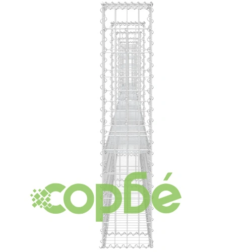 U-образна габионна кошница с 8 стълба, желязо, 860x20x100 см ➤ топ цена ➤ sorbe.bg