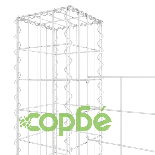 U-образна габионна кошница с 5 стълба, желязо, 500x20x150 см ➤ топ цена ➤ sorbe.bg