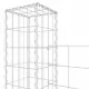 U-образна габионна кошница с 2 стълба, желязо, 140x20x200 см