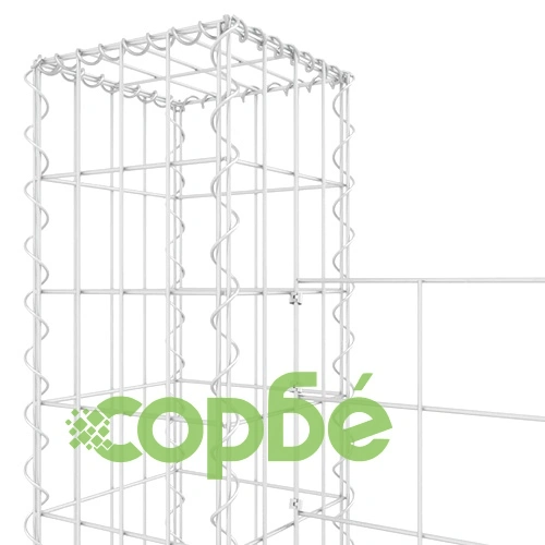 U-образна габионна кошница с 5 стълба, желязо, 500x20x200 см ➤ топ цена ➤ sorbe.bg