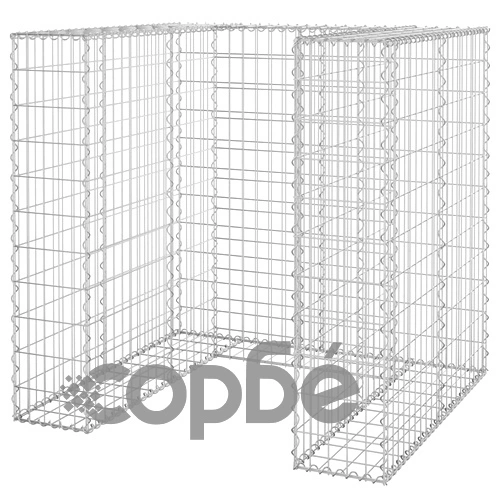 Габионна стена за контейнер поцинкована стомана 110x100x110 см ➤ топ цена ➤ sorbe.bg