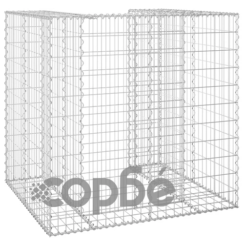 Габионна стена за контейнер поцинкована стомана 110x100x110 см ➤ топ цена ➤ sorbe.bg