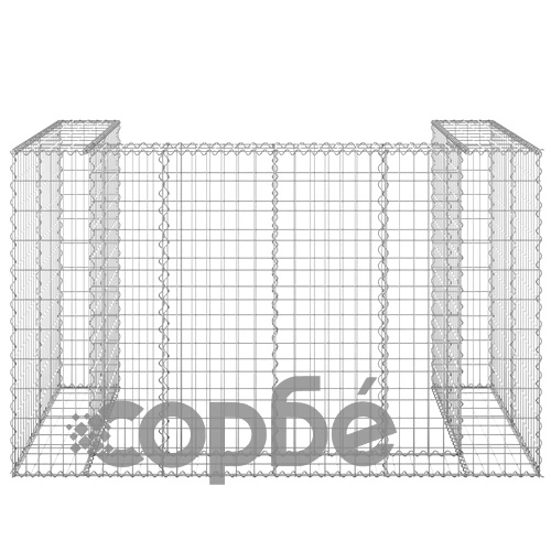 Габионна стена за контейнери поцинкована стомана 180x100x110 см ➤ топ цена ➤ sorbe.bg