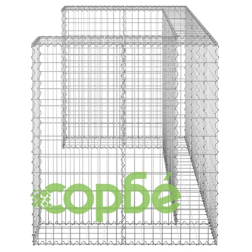Габионна стена за контейнери поцинкована стомана 180x100x110 см ➤ топ цена ➤ sorbe.bg