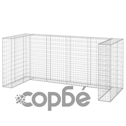 Габионна стена за контейнери поцинкована стомана 254x100x110 см ➤ топ цена ➤ sorbe.bg