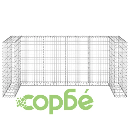 Габионна стена за контейнери поцинкована стомана 254x100x110 см ➤ топ цена ➤ sorbe.bg