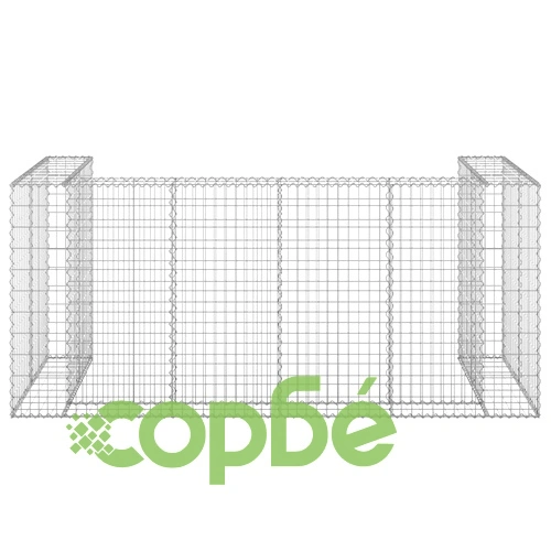 Габионна стена за контейнери поцинкована стомана 254x100x110 см ➤ топ цена ➤ sorbe.bg