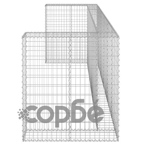 Габионна стена за контейнери поцинкована стомана 325x100x110 см ➤ топ цена ➤ sorbe.bg
