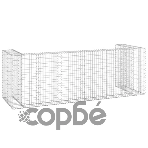 Габионна стена за контейнери поцинкована стомана 325x100x110 см ➤ топ цена ➤ sorbe.bg