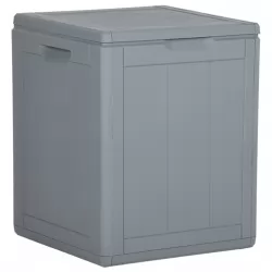 Градинска кутия за съхранение, 90 л, сива, PP ратан