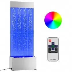 Водна колона с мехурчета с RGB LED, стомана и акрил, 110 см