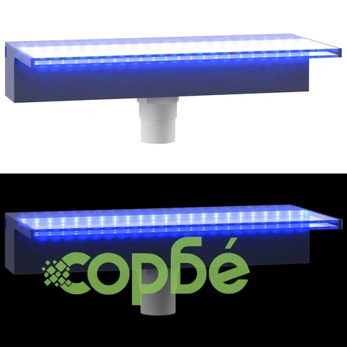 Преливник за водопад с RGB LED, акрил, 45 см ➤ топ цена ➤ sorbe.bg