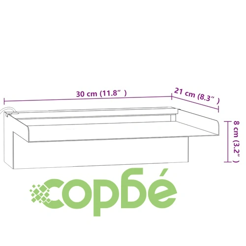 Преливник за водопад с RGB LED, неръждаема стомана, 30 см ➤ топ цена ➤ sorbe.bg