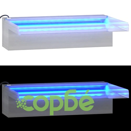 Преливник за водопад с RGB LED, неръждаема стомана, 30 см ➤ топ цена ➤ sorbe.bg