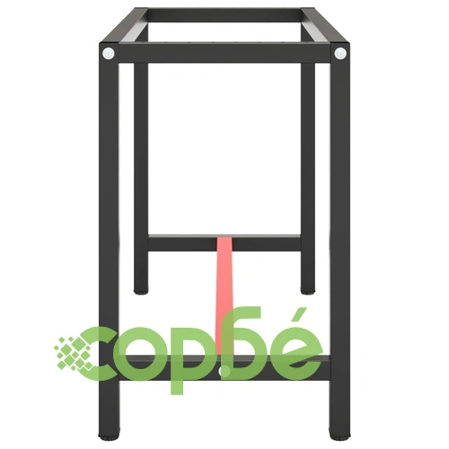 Рамка за работна маса матово черно и червено 110x50x79 см метал ➤ топ цена ➤ sorbe.bg