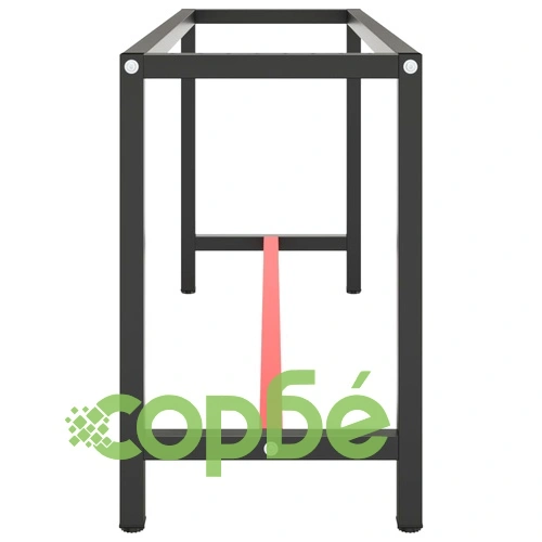 Рамка за работна маса матово черно и червено 170x50x79 см метал ➤ топ цена ➤ sorbe.bg
