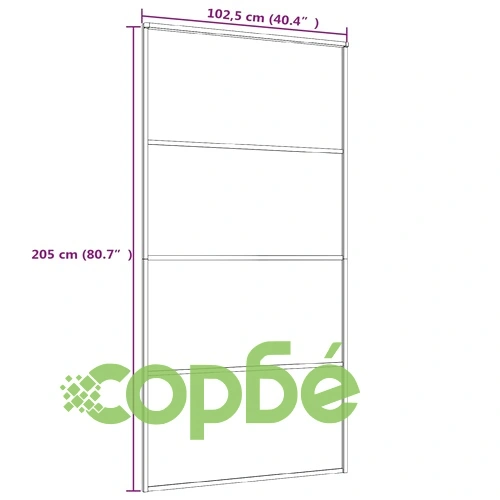 Плъзгаща се врата, ESG стъкло и алуминий, 102,5x205 см, бяла ➤ топ цена ➤ sorbe.bg