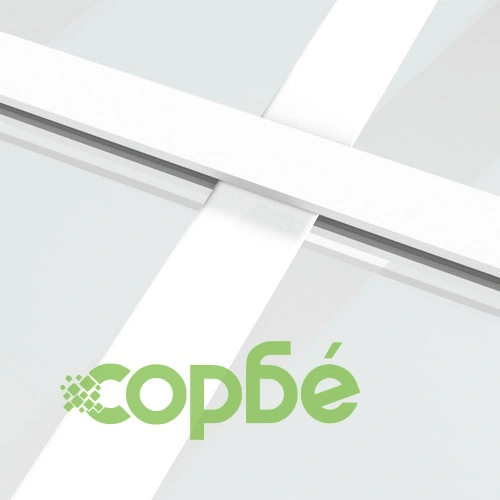 Плъзгаща се врата, ESG стъкло и алуминий, 102,5x205 см, бяла ➤ топ цена ➤ sorbe.bg