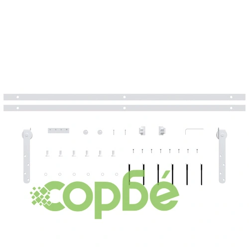 Комплект за мини плъзгаща врата за шкаф, стомана, бял, 200 см ➤ топ цена ➤ sorbe.bg