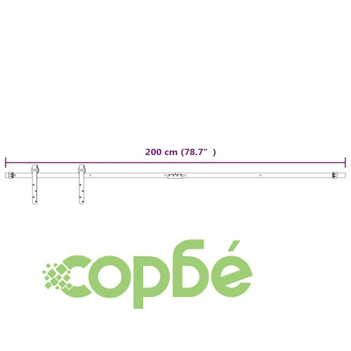Комплект за мини плъзгаща врата за шкаф, стомана, бял, 200 см ➤ топ цена ➤ sorbe.bg