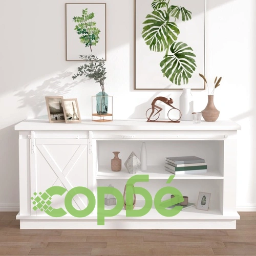 Комплект за мини плъзгаща врата за шкаф, стомана, бял, 200 см ➤ топ цена ➤ sorbe.bg