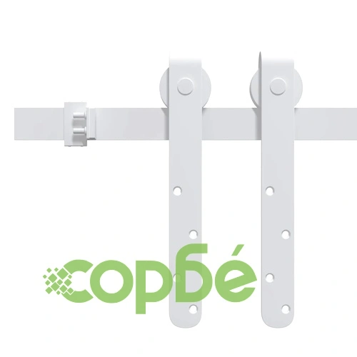 Комплект за мини плъзгаща врата за шкаф, стомана, бял, 152 см ➤ топ цена ➤ sorbe.bg