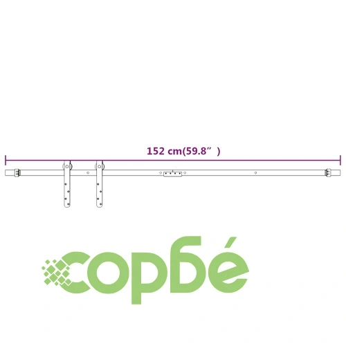 Комплект за мини плъзгаща врата за шкаф, стомана, бял, 152 см ➤ топ цена ➤ sorbe.bg