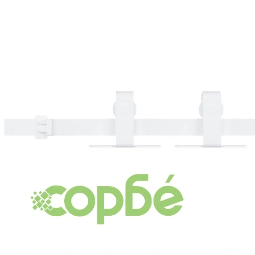 Комплект за мини плъзгаща врата за шкаф, стомана, бял, 152 см ➤ топ цена ➤ sorbe.bg