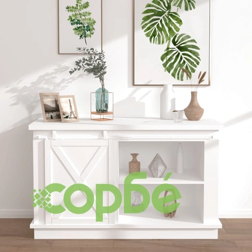 Комплект за мини плъзгаща врата за шкаф, стомана, бял, 152 см ➤ топ цена ➤ sorbe.bg