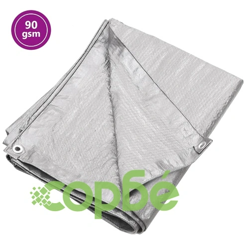 Брезент, 90 г/кв.м., 4x4 м, сив, HDPE ➤ топ цена ➤ sorbe.bg