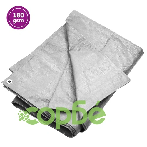 Брезент, 180 г/м², 6x12 м, сив, HDPE ➤ топ цена ➤ sorbe.bg