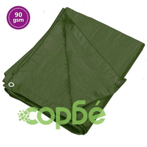 Брезент, 90 г/кв.м., 4x5 м, зелен, HDPE ➤ топ цена ➤ sorbe.bg