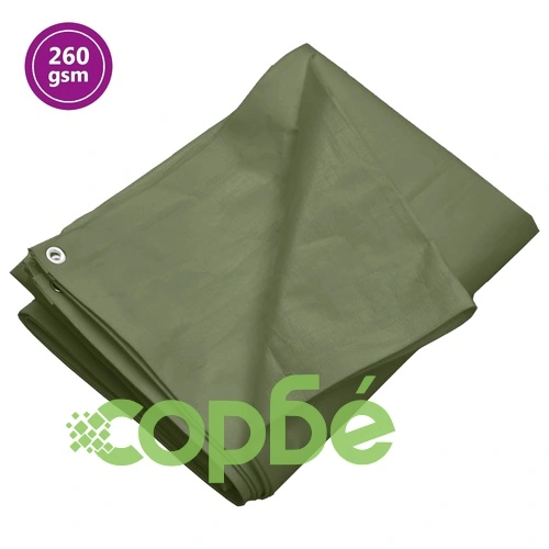 Брезент, 260 г/м², 8x12 м, зелен, HDPE ➤ топ цена ➤ sorbe.bg