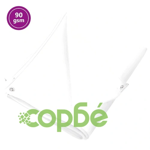 Брезент, 90 г/кв.м., 3x4 м, бял, HDPE ➤ топ цена ➤ sorbe.bg