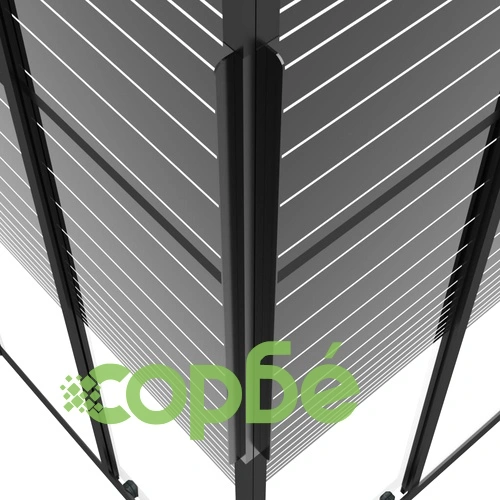 Душ кабина на ивици, ESG, 80x80x180 см, черна ➤ топ цена ➤ sorbe.bg