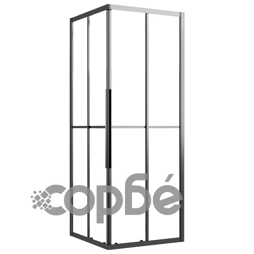 Душ кабина, матирано ESG стъкло, 70x70x180 см, черна ➤ топ цена ➤ sorbe.bg