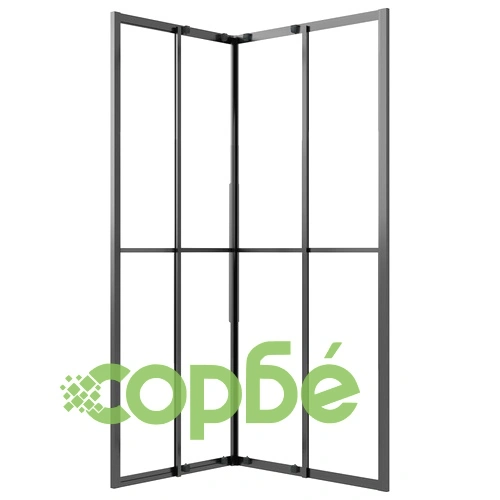 Душ кабина, матирано ESG стъкло, 80x70x180 см, черна ➤ топ цена ➤ sorbe.bg