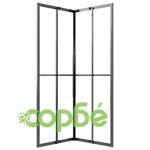 Душ кабина, матирано ESG стъкло, 80x80x180 см, черна ➤ топ цена ➤ sorbe.bg