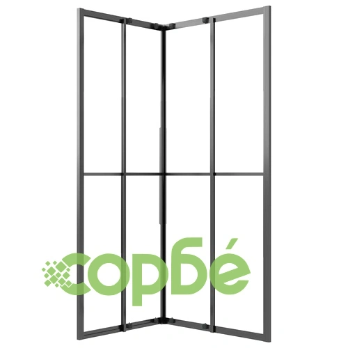 Душ кабина, матирано ESG стъкло, 90x70x180 см, черна ➤ топ цена ➤ sorbe.bg